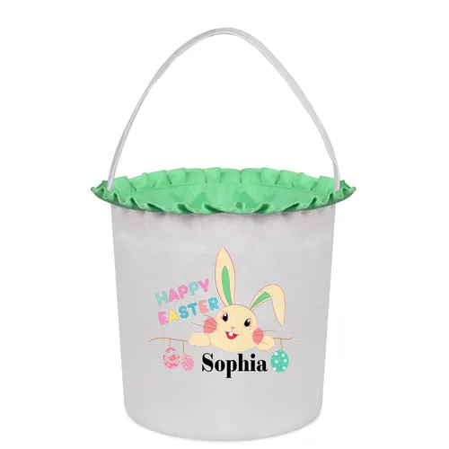 Vista 28 de Cestas de Pascua personalizadas para niños, cesta de caza de huevos de Pascua, bolsas de cesta de Pascua personalizadas, regalos de Pascua para verde