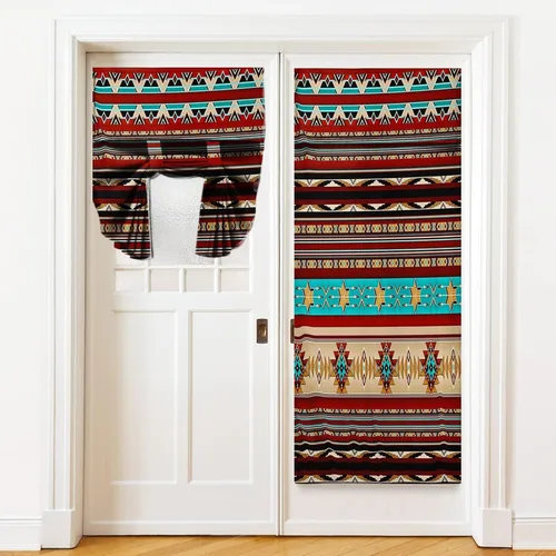 Vista 23 de Cortinas de puerta negras y rojas para ventanas de puerta, estampado de leopardo y cebra, cortinas de ventana para puerta de vidrio francesa