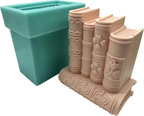 Vista 20 de Molde de jabón de silicona de dos libros, moldes de cera de vela hechos a mano, molde de silicona para pastel de mousse de chocolate, gelatina