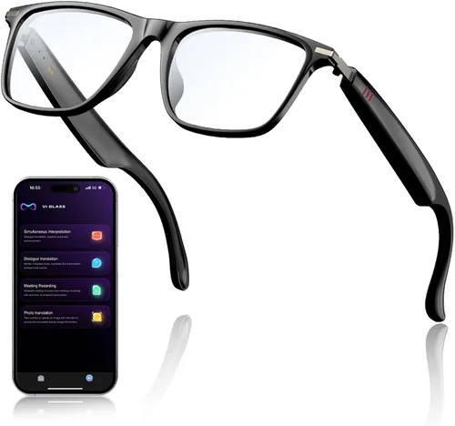 Vista 6 de Lentes inteligentes AI con ChatGPT, lentes Bluetooth, traducción en 129 idiomas, para reproducción de música, llamadas manos libres, impermeable