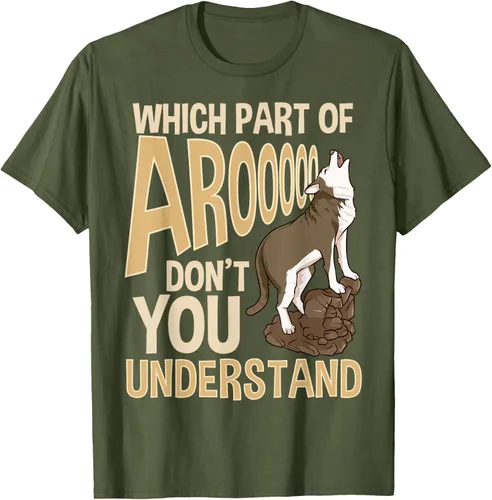 Vista 46 de What Part Of Aroooo Don't You Understand Husky - Camiseta para perro, Negro, S