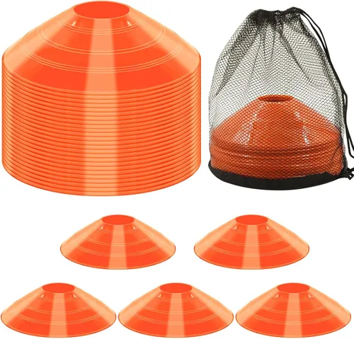Vista 8 de 30 conos de disco de entrenamiento de agilidad con bolsa de transporte para entrenamiento, fútbol, baloncesto, niños, deportes, marcadores de cono