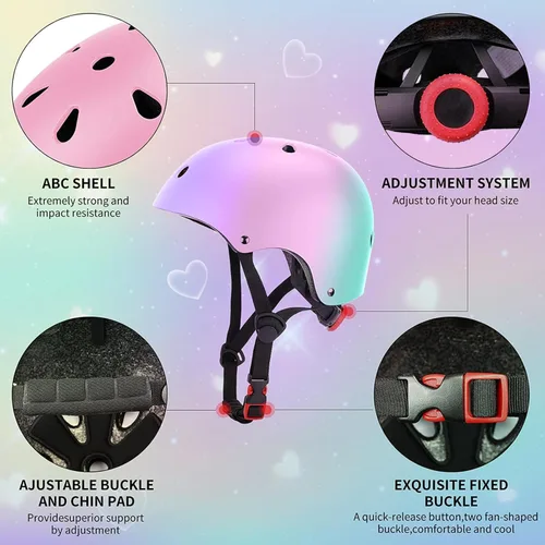 Vista 3 de Casco de bicicleta para niños de 2-3-5-8-14 años para niñas, niños, niños pequeños, niños y jóvenes, casco de bicicleta para niños pequeños