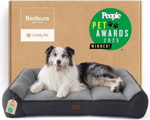 Vista 21 de Bedsure SupportMax® - Camas ortopédicas extra gruesas para perros de tamaño Negro