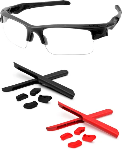 Vista 25 de Piezas de nariz de repuesto y calcetines de oreja Kits de goma para Oakley Fast Jacket OO9097/Fast Jacket XL OO9156 Negro