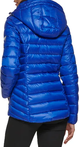 Vista 3 de GUESS Chaqueta con capucha de peso medio para mujer, Índigo