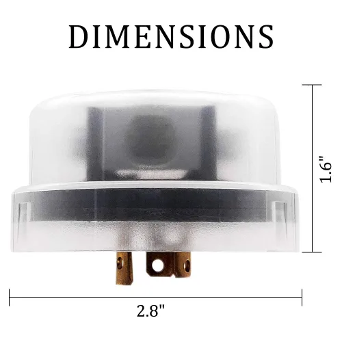 Vista 2 de Sensor de fotocélula térmica con bloqueo giratorio y retraso temporal para exteriores - Controla la iluminación, 120 voltios, sensor de luz