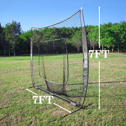 Vista 4 de 7x7ft/8x8ft Baseball Softball Net with Steel Frame for Batting, Hitting, Pitching, Portable Baseball Batting Net with Carry Bag, Great for All Levels