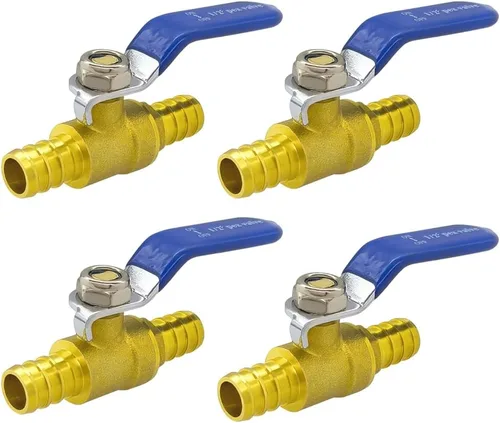Vista 9 de Hooshing Válvula de bola PEX de latón de 1/2 pulgada, válvula de cierre de puerto completo, válvula de agua Pex, accesorios de parada de agua
