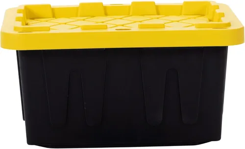 Vista 12 de Contenedor de almacenamiento de plástico de 5 galones con tapa con cerradura, apilable, resistente, de servicio regular para garaje, herramientas