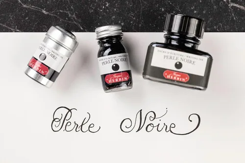 Vista 8 de Tinta para pluma estilográfica Herbin - Botella de 10 ml - Perle Noire