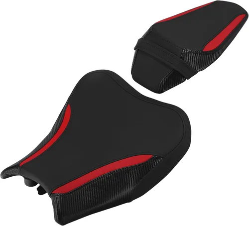 Vista 11 de C.C. RIDER Asiento de piloto para conductor y pasajero apto para Kawasaki Z900 2017-2024 07-Negro+Verde