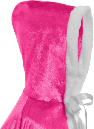 Vista 4 de OPBIN - Disfraz de princesa de piel con capucha para niñas Navidad Halloween cumpleaños juego de rol cosplay