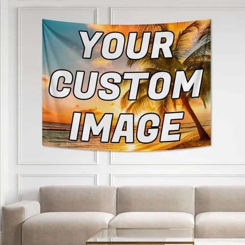 Vista 8 de kioskbanks Tapiz personalizado con foto para dormitorio, tapiz de pared personalizado con tu propia imagen, telón de fondo para decoración del hogar