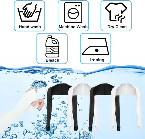 Vista 7 de PHOGARY, manguito de brazo con protección solar y UV, con enfriamiento, cómodo y transpirable, mangas anti-UV para mujer