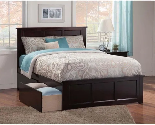 Vista 7 de Cama con plataforma de almacenamiento Queen en Espresso