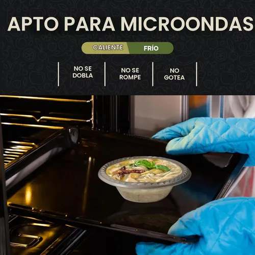 Vista 3 de Cuencos de plástico desechables transparentes [Paquete de 40 5 onzas] – aptos para microondas, cuencos resistentes con borde