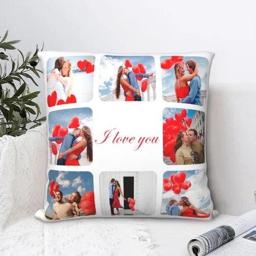 Vista 2 de FCQIANKM Funda de almohada personalizada, funda de almohada con foto personalizada con texto de imagen, funda de almohada personalizada, regalos