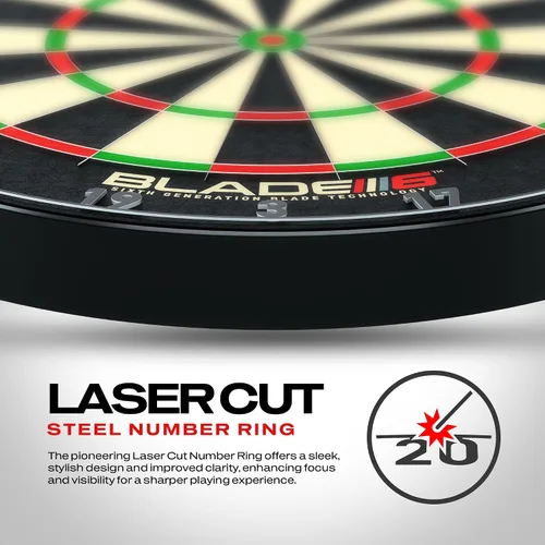 Vista 4 de WINMAU Professional Bristle Dartboard - PDC Tournament Board with Official Tournament Specifications - Available in Blade 6 Single, Dual, Triple