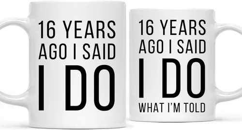 Vista 42 de Andaz Press Divertida taza de café de 11 onzas para parejas con texto en inglés "I Said I Do, I Said I Do What I'm Told", paquete de 2 con caja