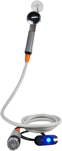 Vista 4 de Ducha portátil para campamento, bomba de ducha compacta con batería recargable USB, cabezal de ducha de mano al aire libre para campamento