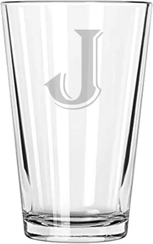 Vista 25 de Vaso de cerveza 16 oz pinta Monograma (B)