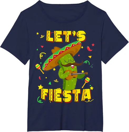 Vista 15 de Cinco De Mayo - Camiseta de regalo con sombrero de cactus Let's Fiesta, Negro, S