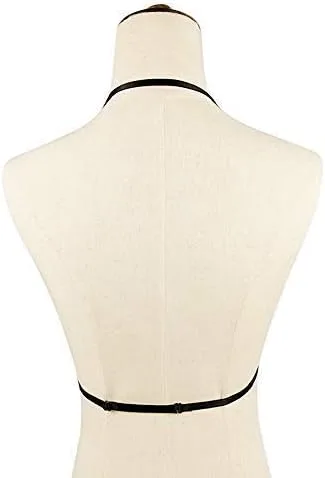 Vista 5 de LIVE4COOL Arnés elástico sin copas para mujer, lencería sexy para mujer, ajustable, ahuecado, top corto con correa exótica