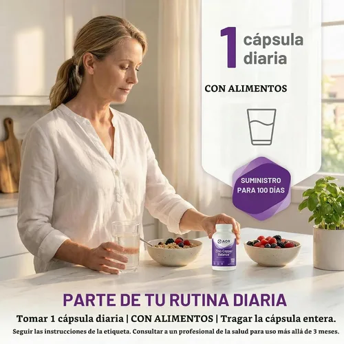 Vista 4 de AOR Cápsulas de equilibrio de zinc y cobre, 15 mg de zinc de 2 mg de cobre