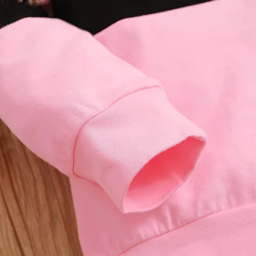 Vista 5 de Conjunto de 2 piezas de sudadera para bebé con estampado de leopardo para otoño e invierno