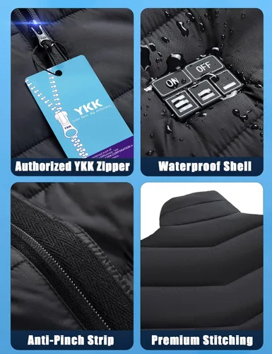 Vista 5 de Updated Lightweight Heated Vest for Men - Rechargeable Heating Vest with Large Capacity Battery Pack