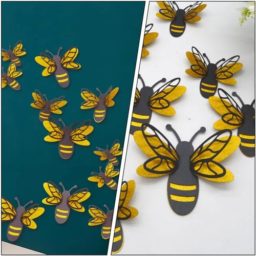 Vista 9 de PartyKindom Calcomanías de pared con temática de abejas para niños, calcomanías de pared para dormitorio extraíbles