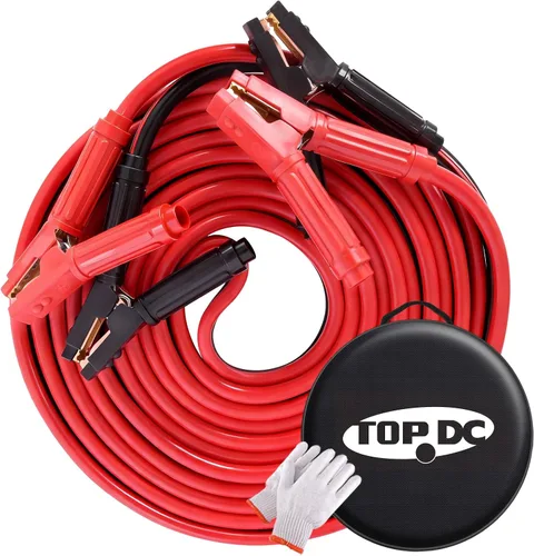 Vista 14 de TOPDC Cables de puente resistentes de 1000 amperios para batería de automóvil, cables resistentes para camiones diesel, kit de cables de puente
