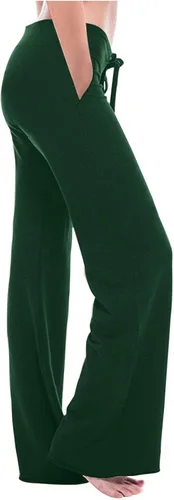 Vista 9 de Pantalones de yoga con corte de bota para mujer, con bolsillos de carga, elásticos, pantalones palazzo, pantalones largos y anchos para entrenamiento