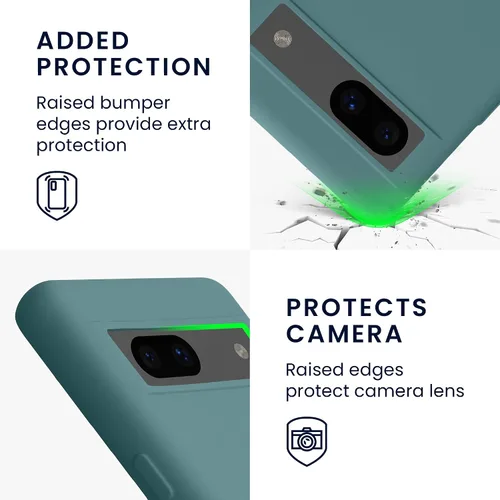 Vista 3 de kwmobile Funda compatible con Google Pixel 7a - Funda protectora delgada de silicona TPU para teléfono - Arctic Night