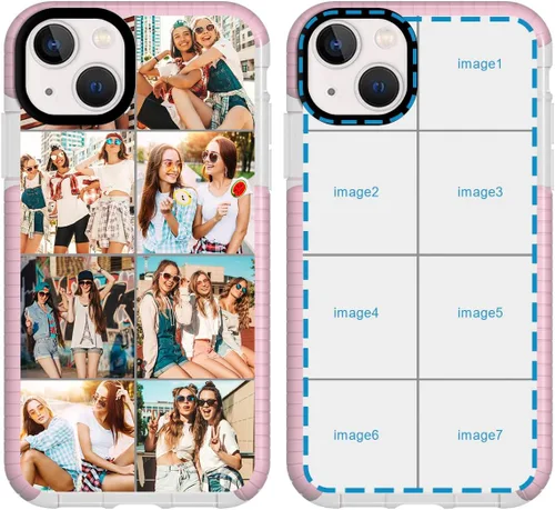 Vista 13 de Funda de teléfono personalizada para iPhone 15, diseño de collage de múltiples imágenes, resistente a los golpes, funda protectora de TPU suave