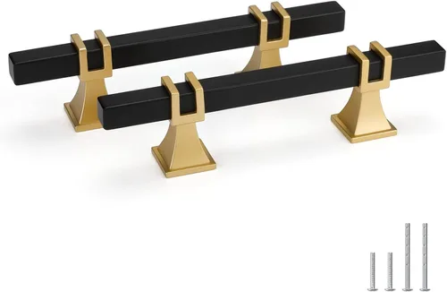 Vista 22 de Goldenwarm Paquete de 5 tiradores de gabinete negros de 3 pulgadas de aleación de zinc negro mate para gabinete, manijas de tocador, cajones