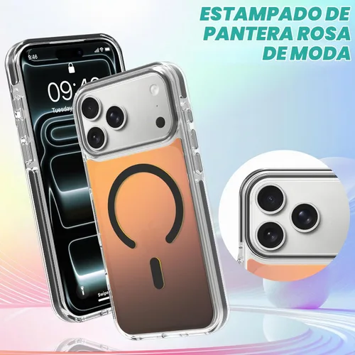 Vista 2 de Bonoma - Funda para iPhone 17 Pro 2025 brillante iridiscente, color negro Antideslizante (negro)