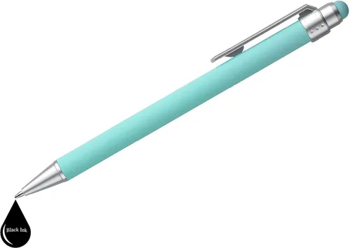 Vista 3 de ExpressDesigns™ - Bolígrafos personalizados pastel con lápiz capacitivo - Diseño suave al tacto - Bolígrafos con nombre impresos personalizados