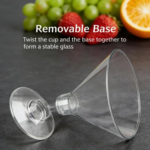 Vista 8 de Zezzxu Paquete de 40 Vasos de Martini de Plástico de 5 Oz Vasos de Cóctel Desechables, Mini Tazas de Postre con Cucharas Perfectas para Otoño
