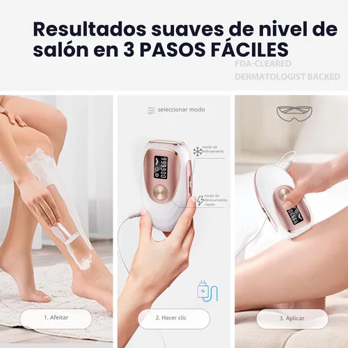 Vista 7 de Dispositivo de depilación láser IPL para mujeres y hombres, contacto de enfriamiento de hielo a 45 °F para resultados indoloros y duraderos
