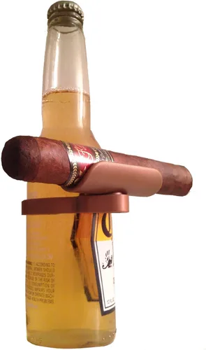 Vista 3 de Purera. CigarzUp Encaja en cualquier bebida embotellada. Regalo perfecto, accesorio para cualquier amante de los cigarros (Color Marfil)