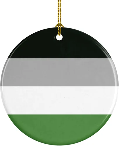 Vista 4 de Caroline's Treasures Trigender Pride - Adorno de cerámica para colgar en el árbol de Navidad, para el hogar, Navidad, fiestas, regalo, 3 pulgadas