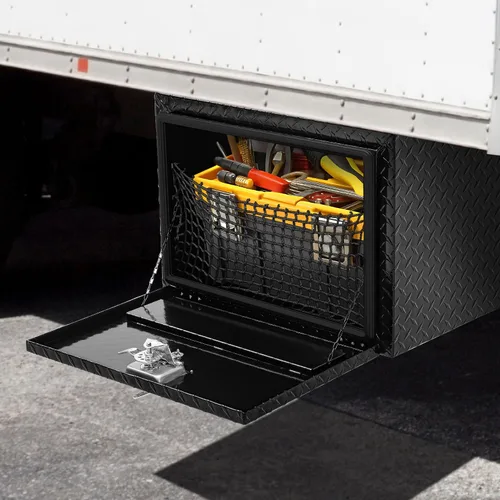 Vista 7 de AUTOSAVER88 Cajas de herramientas de 24 pulgadas, organizador de aluminio resistente con placa de diamante, caja de almacenamiento impermeable