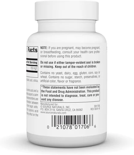 Vista 4 de Source Naturals Serene Science GABA, para una mente tranquila, 750mg - 45 cápsulas