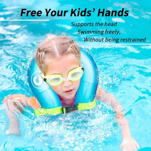 Vista 5 de Chaleco de natación, chaqueta de natación inflable, flotadores de piscina, flotación ligera para niños pequeños, adolescentes y adultos