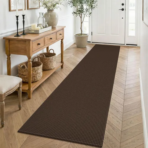 Vista 32 de KOZYFLY - Tapete para puerta de interior, lavable, pequeña, antideslizante, con respaldo de goma, felpudo de algodón para el hogar, color negro