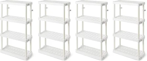 Vista 17 de Gracious Living Estantes organizadores de almacenamiento de 4 niveles para el hogar y el garaje, 54.5 pulgadas de alto x 32.0 pulgadas de ancho x