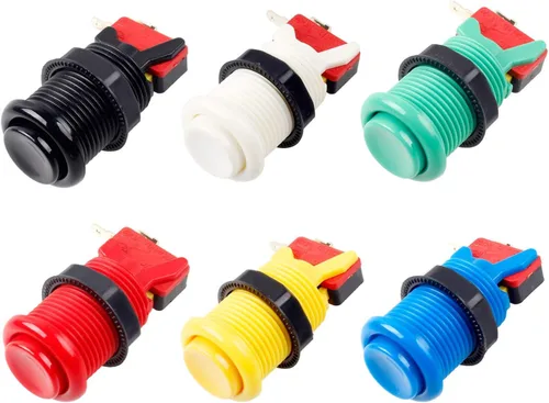 Vista 4 de Avisiri 2 Player Arcade Joystick DIY Parts 2X USB Encoder 2X Elliptical Joystick Hanlde 18x American Style Arcade Buttons for PC MAME Raspberry Pi