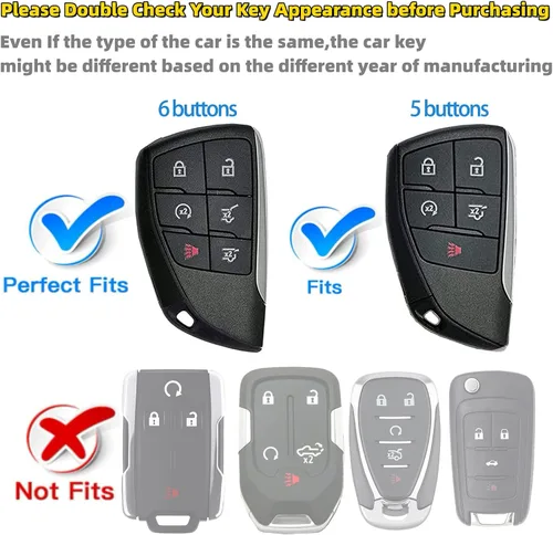 Vista 2 de Funda para Llavero Inteligente Portallaves Inteligente Compatible con GMC Yukon Chevy Chevrolet Suburban Tahoe GM Buick 2025 2024-2022 2021